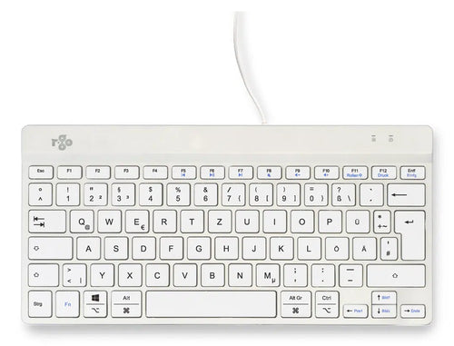 R-Go Tools R-Go Compact Break – Ergonomische Tastatur, Mini, Kabelgebunden, QWERTZ, Weiss