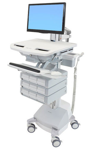 Ergotron StyleView SV44-1391-C – Computerwagen mit LCD-Pivot, 9 Schubladen, bis 24,0", Grau/Weiss