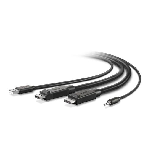 Belkin DisplayPort (Stecker) auf USB-A/USB-B Adapter – Audio, 15 cm
