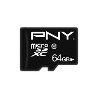 PNY Performance Plus microSDXC 64 GB – Klasse 10, inkl. SD-Adapter, Schwarz