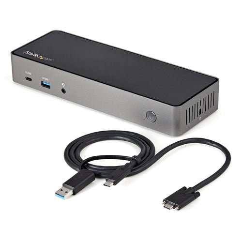 StarTech.com Dockingstation – USB-C, 3× DP, 3× HDMI, 4× USB-A, 85 W PD, GbE, 3,5 mm Audio, für Windows/Mac