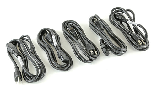 Zebra Netzkabel, US-Stecker auf IEC C13, 120 V, 5 Stück