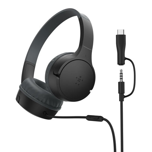 Belkin SOUNDFORM Mini – On-Ear Kopfhörer – USB-C, 3,5 mm Klinke – Schwarz