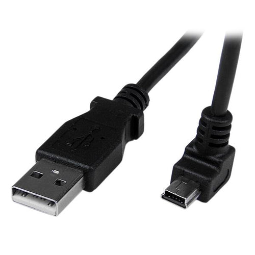 StarTech.com USB-A auf Mini-USB-B Kabel – USB 2.0 (480 Mbit/s) – 2 m – Abgewinkelt, PVC-Mantel – Schwarz