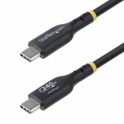 StarTech.com USB-C auf USB-C Kabel – USB 2.0 (480 Mbit/s) – 4 m – PD 240 W – TPE-Mantel – Schwarz