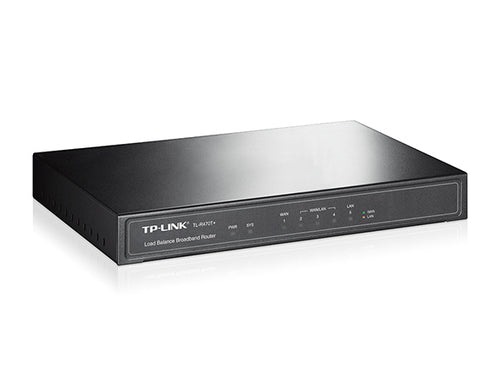 TP-Link TL-R470T+ – Enterprise-Router, 5x LAN (Fast Ethernet), Multi-WAN, Rack 1U, Schwarz