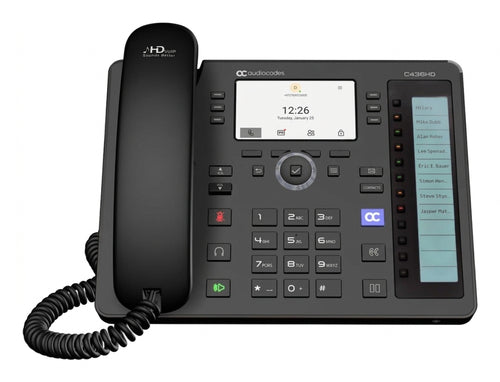AudioCodes C436HD – IP-Telefon, WLAN, Gigabit, PoE, für Microsoft Teams, schwarz
