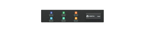 Vertiv U1077 PDU 22 kVA/32 A – 2U Horizontal, 24× AC-Ausgänge – 230/400 V – Schwarz