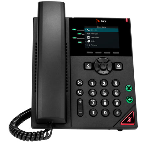 Poly VVX 250 – IP-Telefon, 16 SIP-Konten, 2,8", PoE, Schwarz