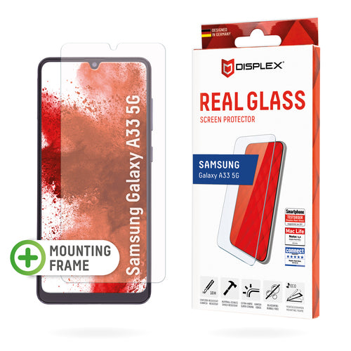 Displex Displayschutz (Panzerglas), Hüllenfreundlich – für Galaxy A33 5G – mit Applikator