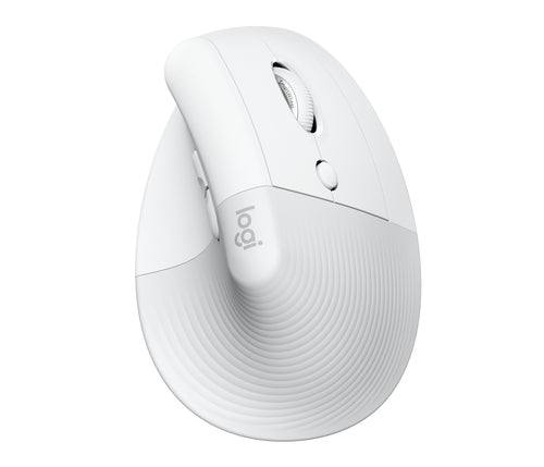 Logitech Lift for Business Ergonomische Maus – kabellos, für Rechtshänder, vertikal, Bolt-Empfänger, weiss