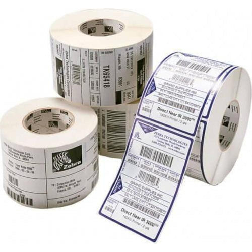 Zebra Druckeretiketten, 51 mm × 10 mm, Weiss, Acryl, Permanent, 6 Rollen