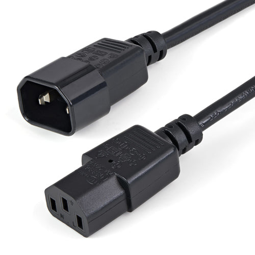 StarTech.com Netzkabel – IEC C14 zu IEC C13, 1 m, 250 V/5 A, schwarz