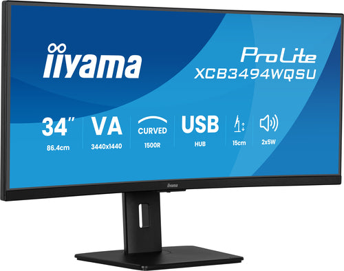 iiyama XCB3494WQSU-B1 – Monitor, 34", 3440 × 1440, 120 Hz, 350 cd/m²