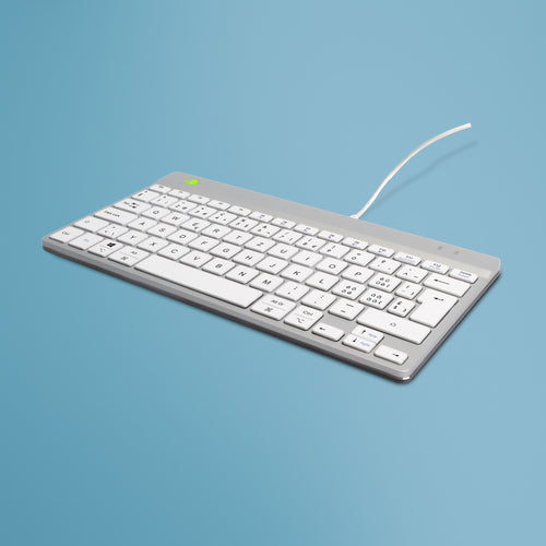 R-Go Tools Compact Break – Tastatur, kabelgebunden, CH-Layout (DE-CH), ergonomisch, Weiss