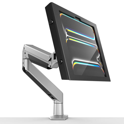 Compulocks Tablet-Arm (Tischklemme) für iPad Pro 13" (M4–M5) – VESA 75×75, 100×100, abschliessbar – Silber