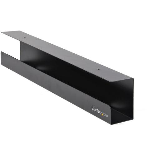 StarTech.com Untertisch-Kabelwanne – 600 × 120 × 80 mm – Stahl – Schwarz, Schraubbefestigung, 1 Stk.