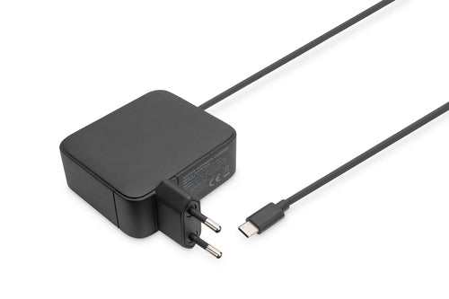 Digitus DA-10072 USB-Wandladegerät 100 W – USB-C×1, PD 3.0, GaN – mit 1,2 m Kabel, Schwarz