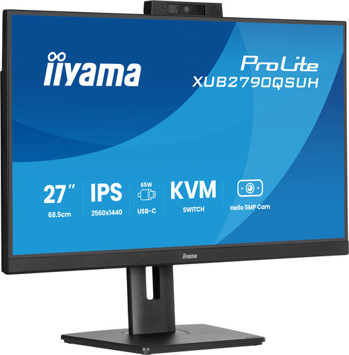 iiyama ProLite XUB2790QSUH-B2 – Monitor, 27", 2560 × 1440 (WQHD), IPS, 250 cd/m²
