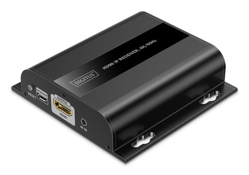 Digitus HDMI-IP-Empfänger – 4K UHD, kabelgebunden, RJ-45 – für Extender Set DS-55351 – Schwarz