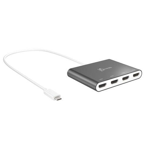 j5create JCA366-N Multi-Monitor-Adapter USB-C zu 4× HDMI – 1920 × 1080 @ 60 Hz, 0,5 m, USB 3.2 Gen 1
