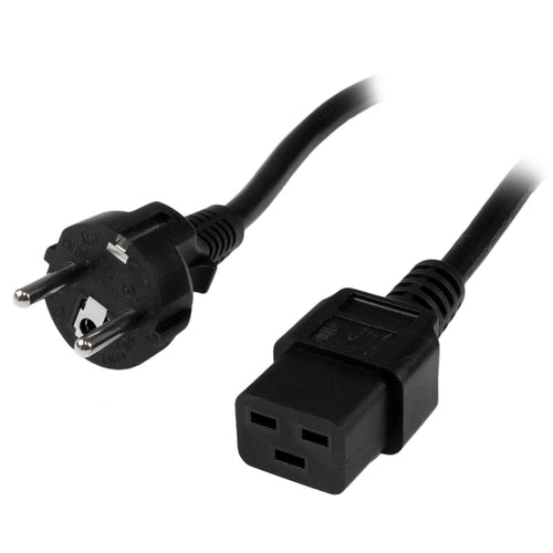 StarTech.com Netzkabel – Schuko (Typ E/F)–IEC C19, 2 m, 250 V/16 A, schwarz