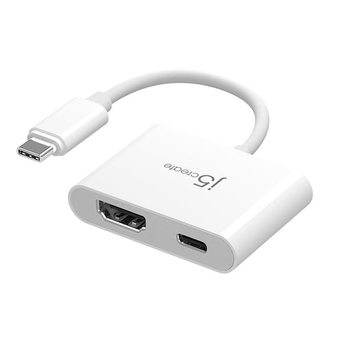 j5create JCA152-N USB-C zu HDMI Adapter – 4K (3840 × 2160) @ 144 Hz, 0,82 m, für Windows/Mac/ChromeOS, Weiss