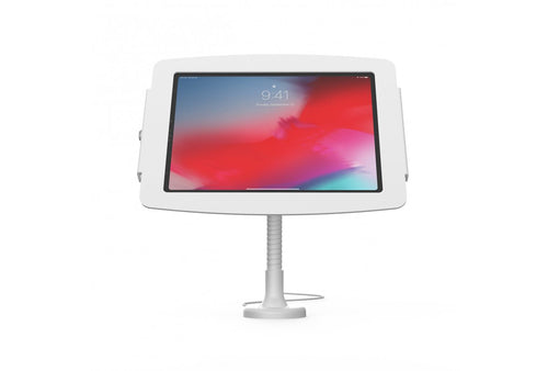 Compulocks Tablet-Arm (Tischklemme) – für iPad 10,2" (2019), abschliessbar, Neigungsverstellung – Weiss