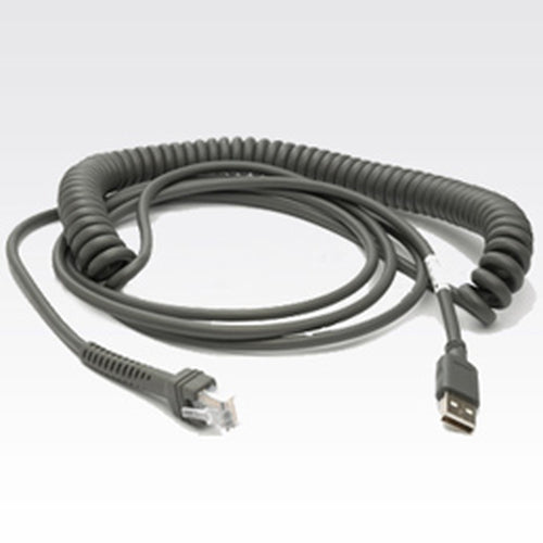 Zebra Motorola – USB-Kabel – CBA-U12-C09ZAR – USB-A, spiralförmig – Grau – 2,74 m
