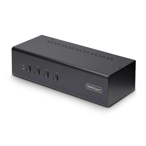 StarTech.com 4-Port Dual-View DP KVM-Switch – 4K/60 Hz, USB 3.0-Hub, Audio