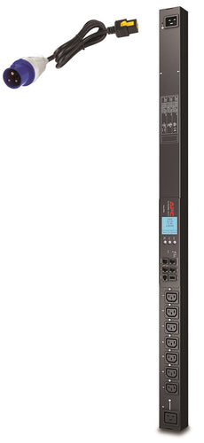 APC Rack-PDU Metered 0U, einphasig 3,68 kW, (7×C13 + 1×C19), IEC309 Eingang – Schwarz