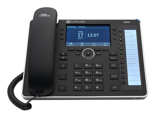 AudioCodes 445HD – IP-Telefon, PoE, Gigabit-LAN, Dual-Band-WLAN, integriertes Bluetooth, schwarz