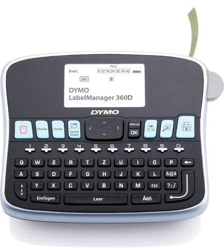 DYMO LabelManager 360D – Beschriftungsgerät, für Schriftbänder 6–19 mm, Lithium-Ionen-Akku, USB