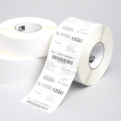 Zebra Gestanzte Etiketten Z-Perform 1000T, 102 mm × 38 mm, Weiss, Papier, Permanent, 4 Rollen