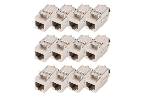 Digitus Keystone-Modul Cat 8.1 – RJ-45–LSA, geschirmt, werkzeugfrei, 12er-Pack
