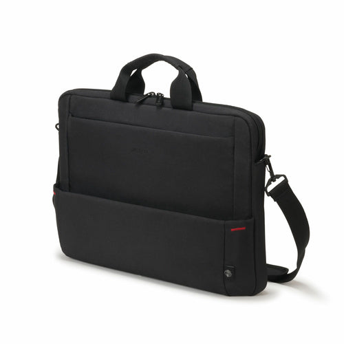 DICOTA Eco Slim Case Plus BASE Notebook-Tasche bis 15,6" – Trolley-Band, abnehmbarer Schultergurt – Schwarz