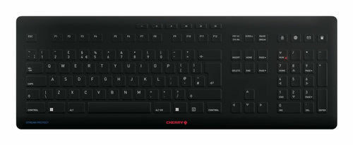 CHERRY Stream Protect – Tastatur – Schere – 2,4 GHz (Nano-Empfänger, USB-A) – QWERTY (UK-INT) – Schwarz