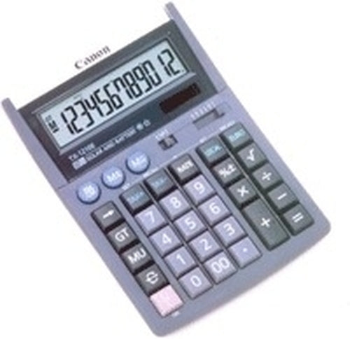 Canon Tischrechner TX-1210E – 12-stellig, neigbares LCD, Steuer/Währung, Solar + Batterie, 126×175×30 mm