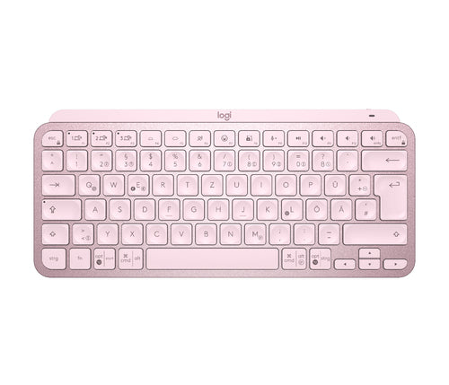 Logitech MX Keys Mini – Tastatur, kabellos (Bluetooth), DE-Layout (DE), beleuchtet, Rosa