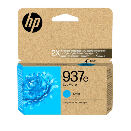 HP 937e EvoMore XL Cyan Tintenpatrone (Original) – 1'650 Seiten – für HP 937e