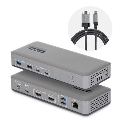 StarTech.com 196UE-USBC Dockingstation – USB-C, 2× HDMI, 4× USB-A, 2× USB-C, 100 W PD, GbE, für Windows/Linux