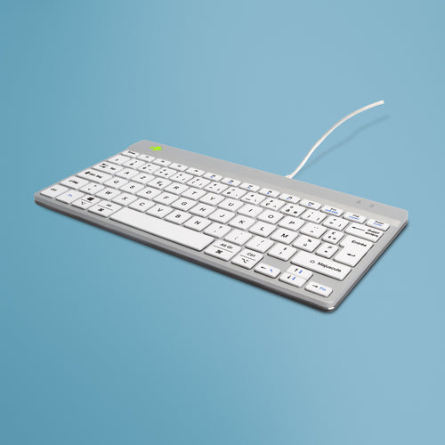 R-Go Tools Compact Break – Tastatur, FR-Layout (FR), ergonomisch, Weiss