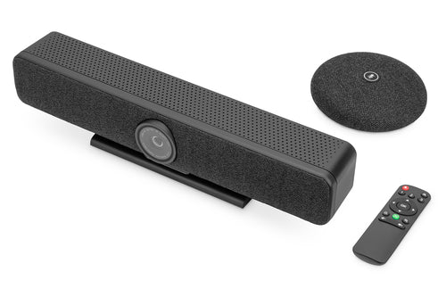Digitus 4K All-In-One Video Bar Pro – Videokonferenzsystem – 4K, 120° FOV, Ethernet/LAN, Schwarz/Grau