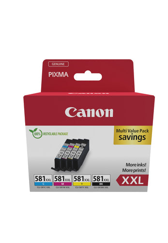 Canon Tintenpatronen-Multipack CLI-581XXL, CMYK, 4er-Pack – für Canon Drucker