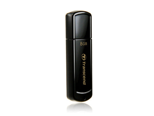 Transcend JetFlash 350 USB-Stick – 8 GB, USB 2.0, Schwarz