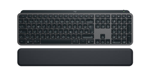 Logitech MX Keys S – Tastatur, kabellos (Bluetooth), DE-Layout (DE), mit Handballenauflage, Grau