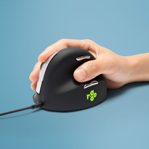 R-Go Tools Ergonomische Maus – kabelgebunden, für Rechtshänder, für Handflächen über 185 mm
