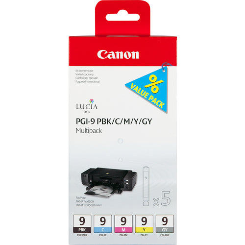 Canon Tintenpatronen-Multipack PGI-9, 5er-Pack, Original – für PIXMA Pro9500