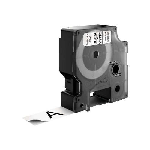 DYMO Schriftband – 19 mm × 7 m, weiss, schwarz – D1-TAPE