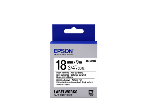 Epson Schriftband – 18 mm × 9 m, weiss, schwarz – LK-5WBW